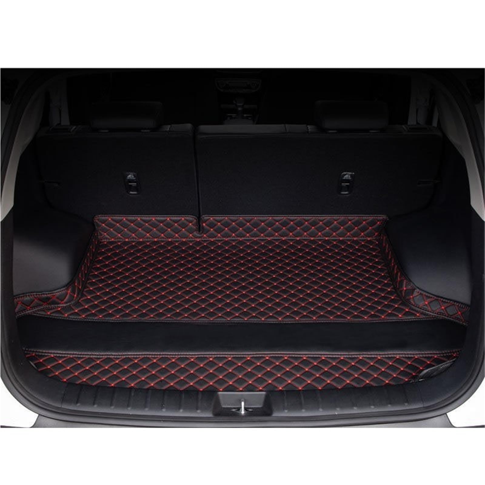 Kofferraummatte Für X5 F15 5 Sitze 2014 2015 2016 2017 2018 Kofferraum Matte Cargo-Liner Teppich Innen Zubehör Abdeckung Kofferraumwanne(H- Black red) von BOHHO