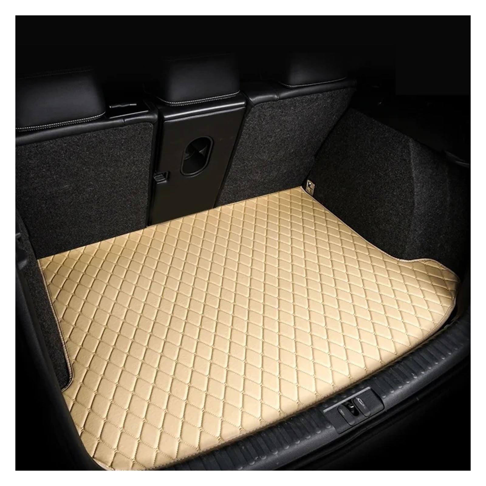 Kofferraummatte Für X5 F15 F85 2014 2015 2016 2017 2018 5-Sitzer Leder Kofferraum Matte Cargo-Liner Zubehör Innen Boot Kofferraumwanne(Beige Sigle) von BOHHO