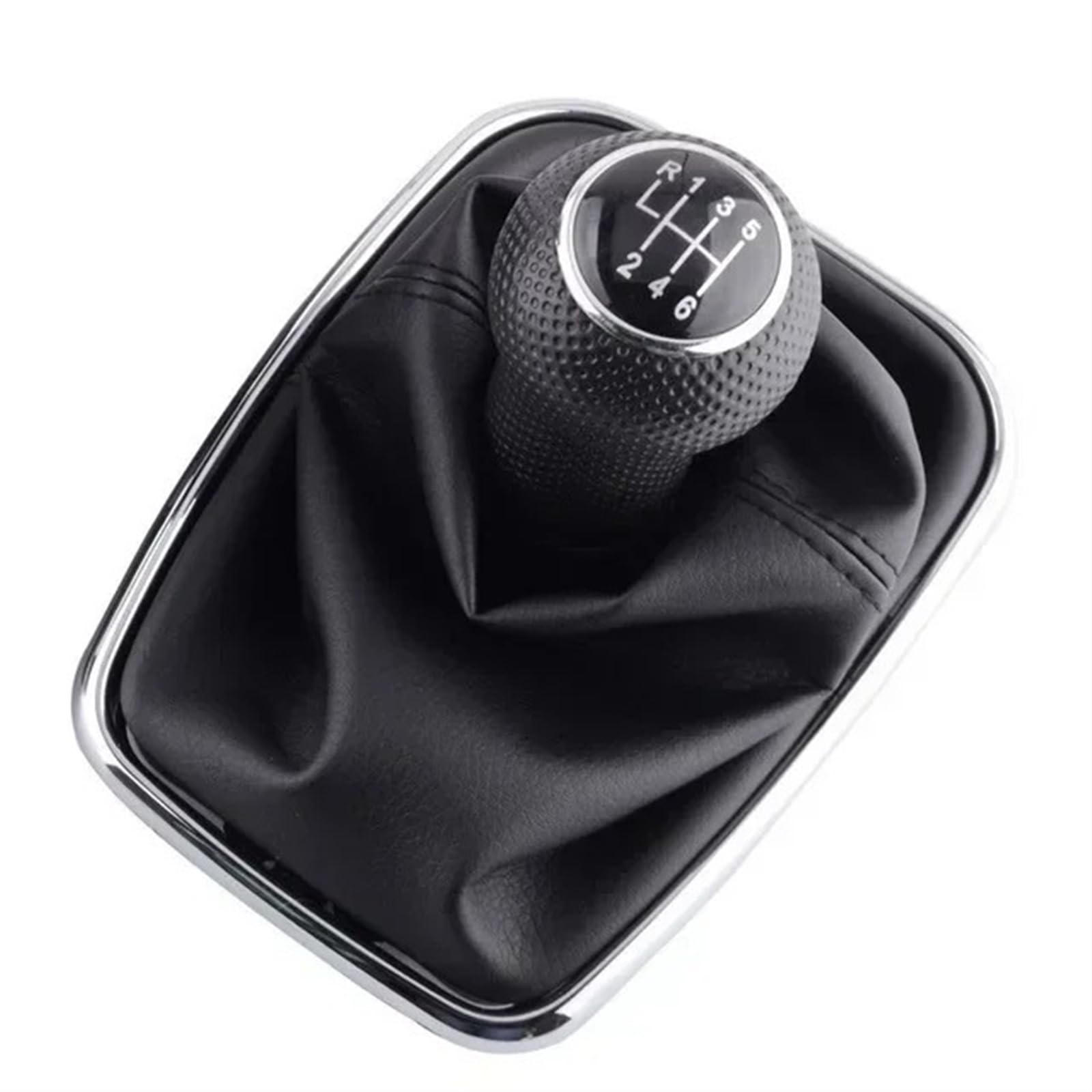 Schaltknüppel Für VW Für Golf 4 IV MK4 GTI R32 Für Bora Für Jetta 5/6 Geschwindigkeit Schwarz Rahmen Schaltknauf Hebel Gamasche Boot 1999-2004 12mm Car Schaltknauf(6 Speed) von BOHHO