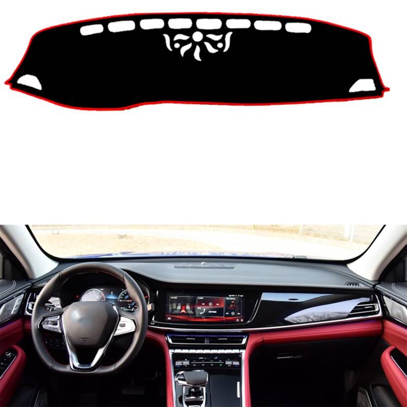 Shade Board Pad Für Changan CS85 Coupe 2019 Rechts- Und Linkslenker Auto Armaturenbrett Abdeckungen Matte Schatten Kissen Pad Teppiche Auto Dashboard Abdeckung(Black Edge,Linkslenker) von BOHHO