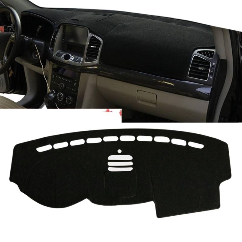 Shade Board Pad Für Chevrolet Für Captiva C100 C140 2006-2017 2018 2019 Auto-Armaturenbrett-Abdeckungsmatten Vermeiden Sie Lichtpads Anti-UV-Gehäuseteppiche Auto Dashboard Abdeckung(LHD Black Side) von BOHHO