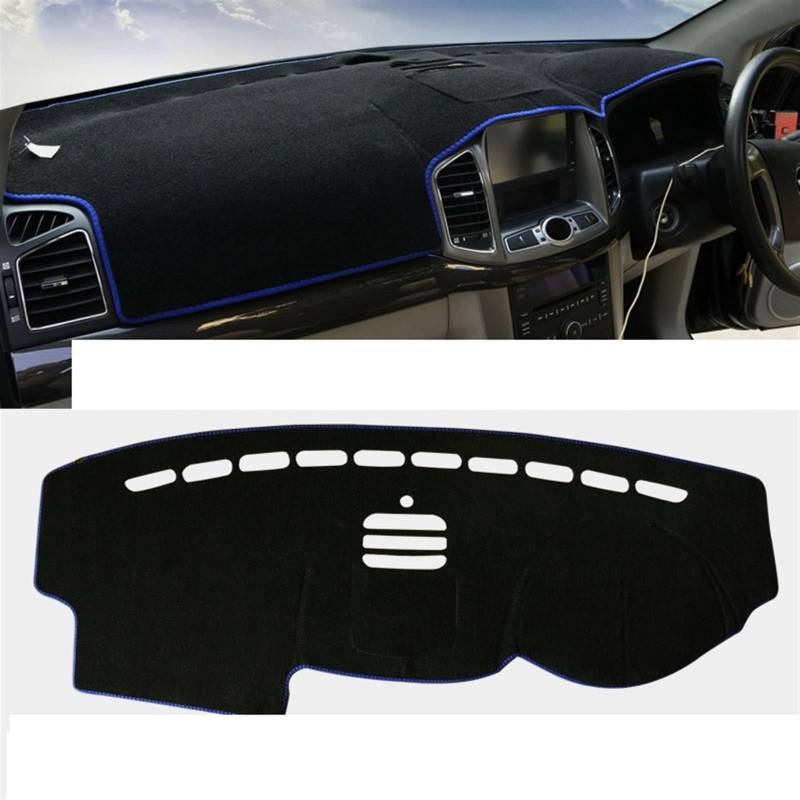 Shade Board Pad Für Chevrolet Für Captiva C100 C140 2006-2017 2018 2019 Auto-Armaturenbrett-Abdeckungsmatten Vermeiden Sie Lichtpads Anti-UV-Gehäuseteppiche Auto Dashboard Abdeckung(RHD Blue Side) von BOHHO