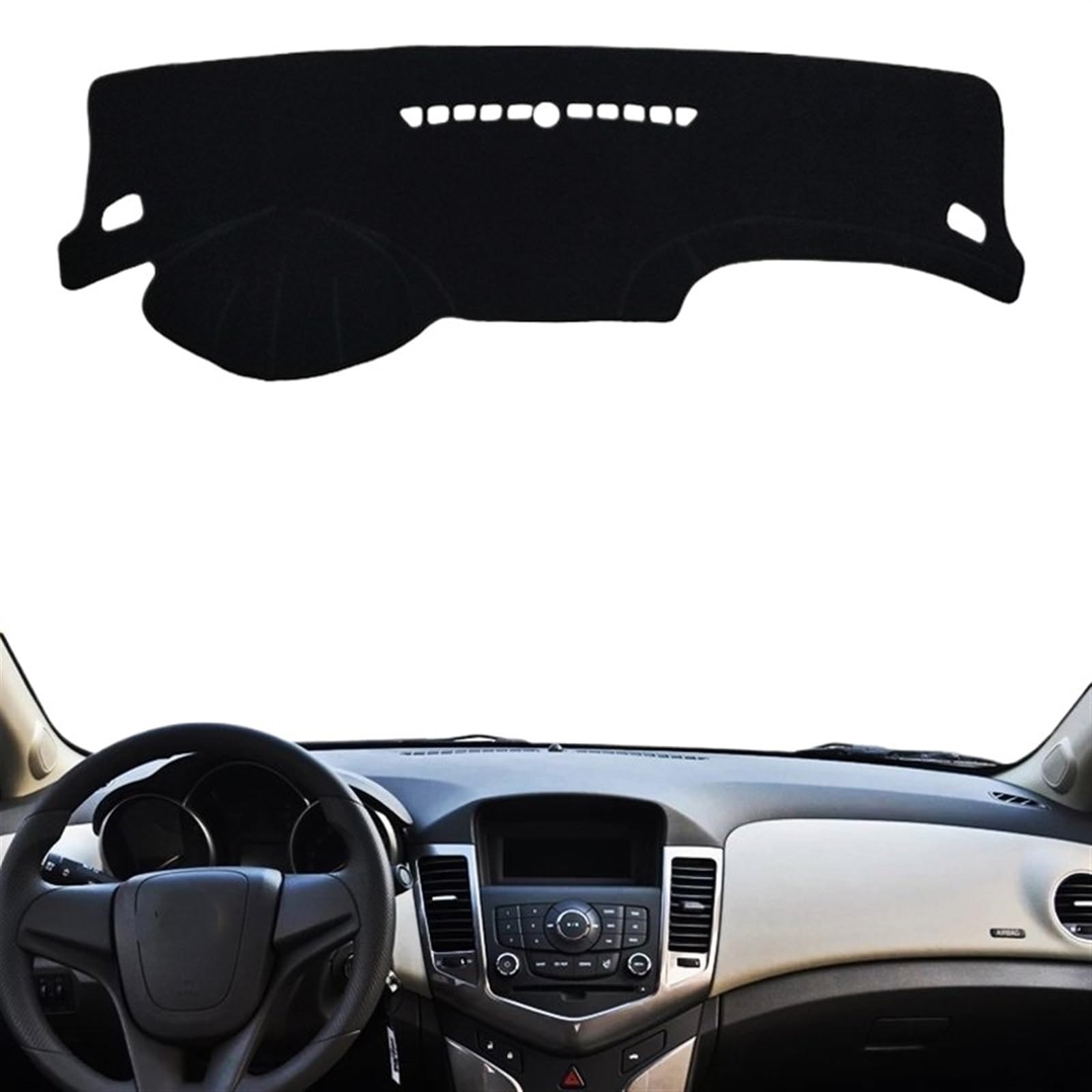 Shade Board Pad Für Chevrolet Für Cruze 2009-2012-2015 Zubehör Auto Dashboard Abdeckung Dash Matte Sonnenschutz Pad Instrume Panel Teppiche Auto Dashboard Abdeckung(LHD Black Side) von BOHHO