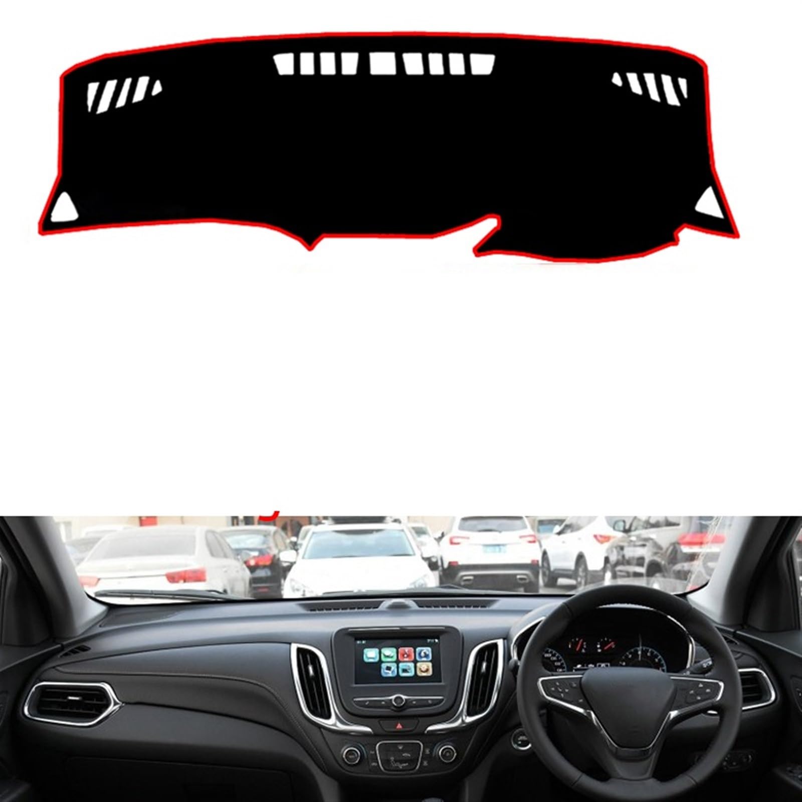 Shade Board Pad Für Chevrolet Für Equinox 2018 2019 Rechts- Und Linkslenker Auto Armaturenbrett Abdeckungen Matte Schatten Kissen Pad Teppiche Auto Dashboard Abdeckung(Blue Edge,Rechtslenker) von BOHHO