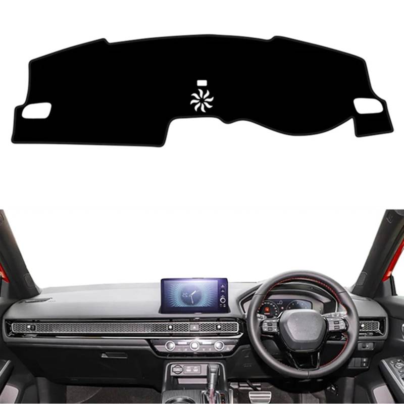 Shade Board Pad Für Civic 11th 2021 2022 2023 2024 Auto-Dashboard Abdeckung Sonnenschutzdach Matte Pad Instrument Dash Teppich Teppich Schutz Auto Dashboard Abdeckung(Black(Black Edge),Rechtslenker) von BOHHO