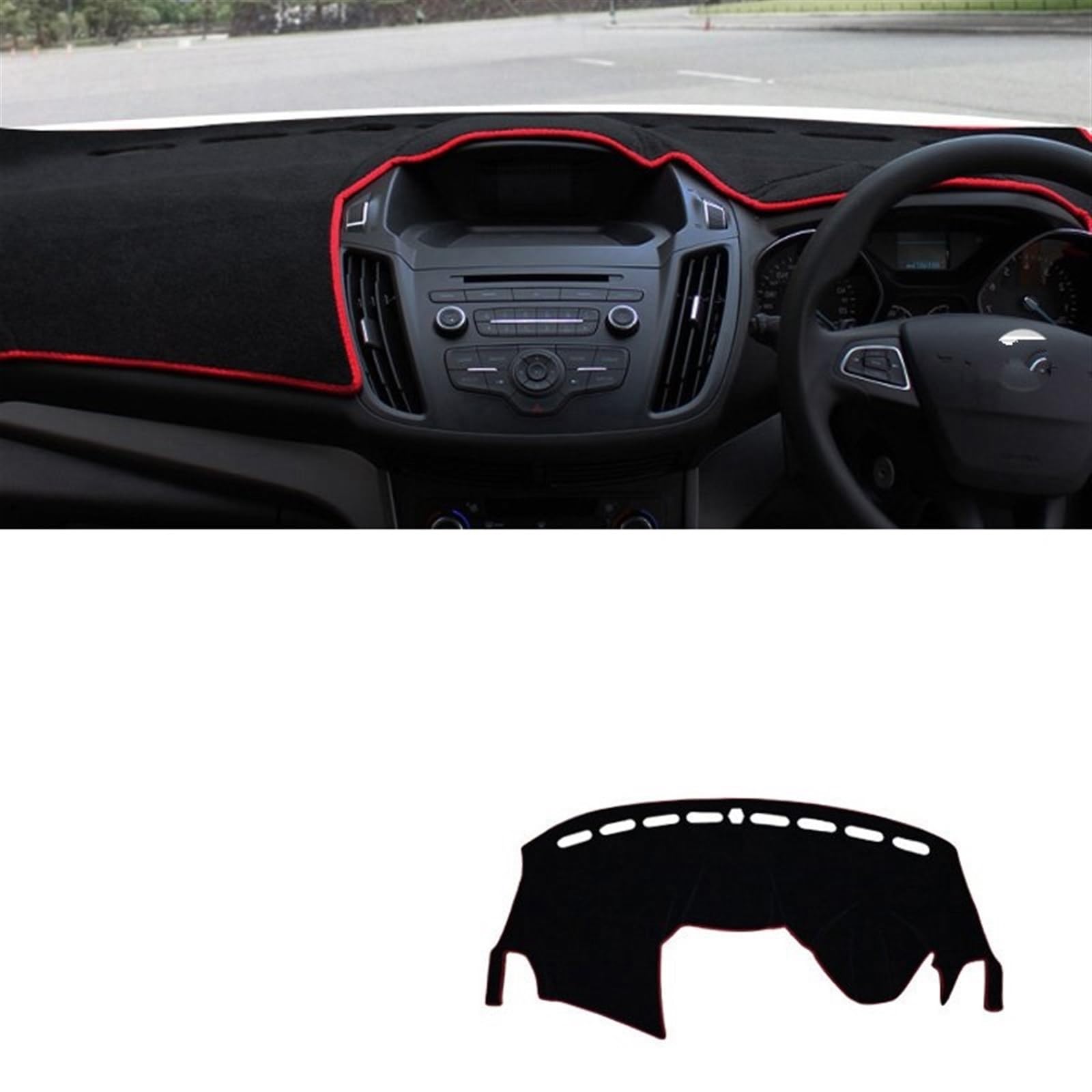 Shade Board Pad Für Ford Für Kuga 2013-2016 2017 2018 2019 MK2 Für Escape Auto Armaturenbrett Abdeckung Matte Vermeiden Licht Pad Instrumententafel Teppiche Auto Dashboard Abdeckung(RHD Red Side) von BOHHO