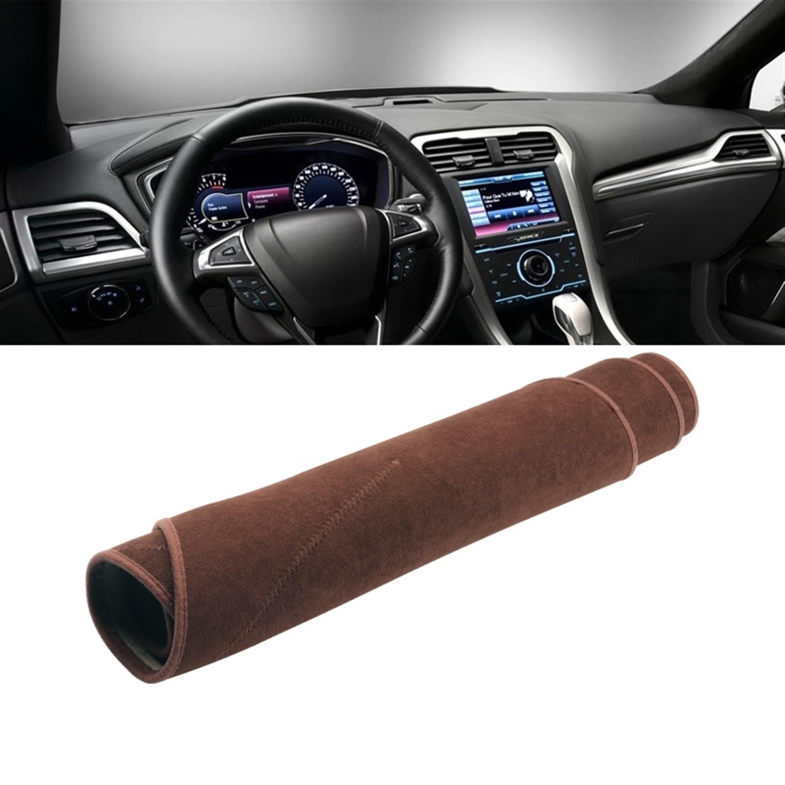 Shade Board Pad Für Ford Für Mondeo 5 MK5 2013 2014 2015 2016 2017 2018 2019 Auto Armaturenbrett Abdeckung Matte Armaturenbrett Sonnenschutz rutschfeste Unterlage Auto Dashboard Abdeckung(B Brown) von BOHHO