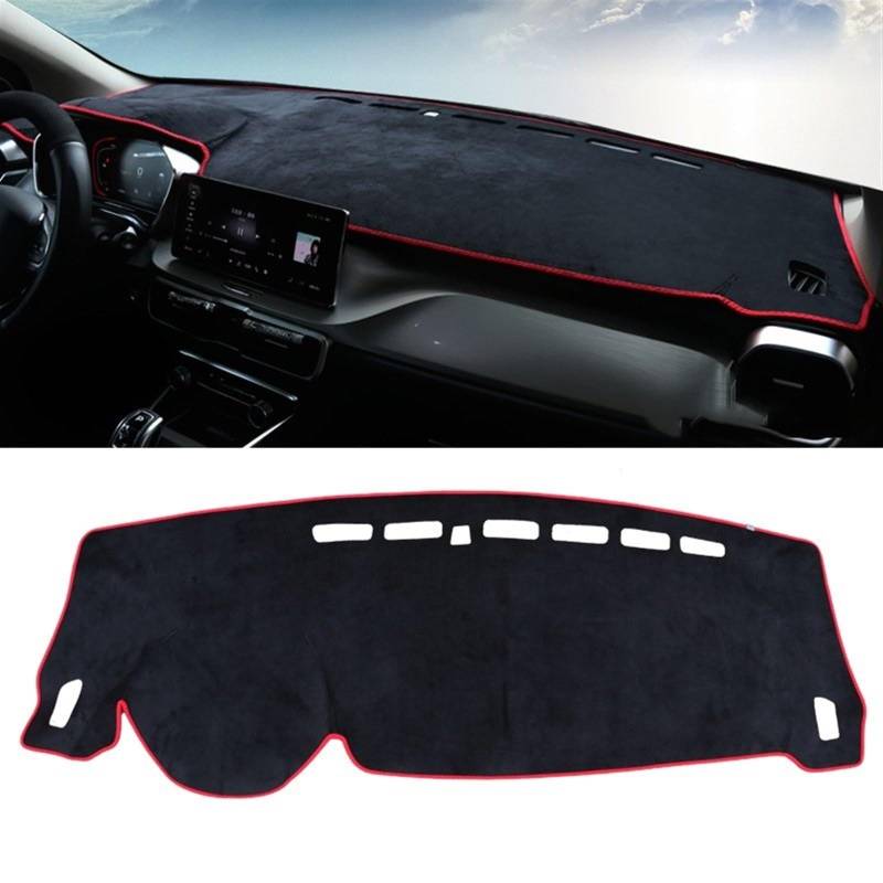 Shade Board Pad Für Geely Für Coolray 2018 2019 2020 2021 2022 2023 Auto Dashboard Abdeckung Vermeiden Licht Pads Sonnenschutz Matte Anti-Uv Auto Dashboard Abdeckung(Flannel Red Side) von BOHHO