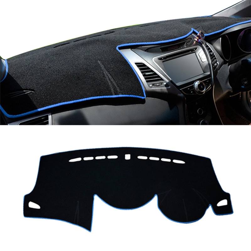 Shade Board Pad Für Hyundai Für Elantra MD 2011 2012 2013 2014 2015 LHD RHD Auto Armaturenbrett Abdeckung Dash Matte Sonnenschutz rutschfeste Pad Auto Dashboard Abdeckung(RHD Blue Side) von BOHHO