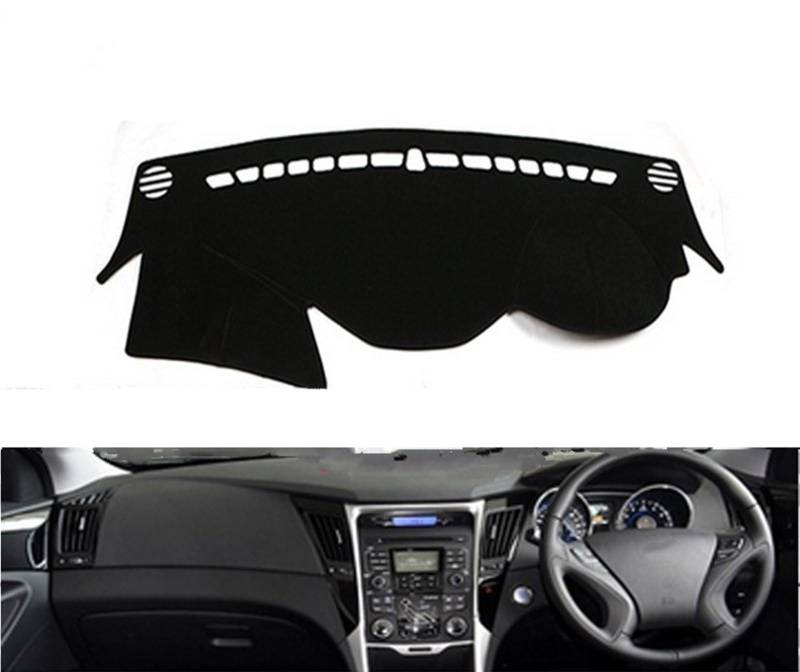 Shade Board Pad Für Hyundai Für Sonata I45 2009-2014 Rechts- Und Linkslenker Auto Armaturenbrett Abdeckungen Matte Schatten Kissen Pad Teppiche Auto Dashboard Abdeckung(Black Edge,Rechtslenker) von BOHHO