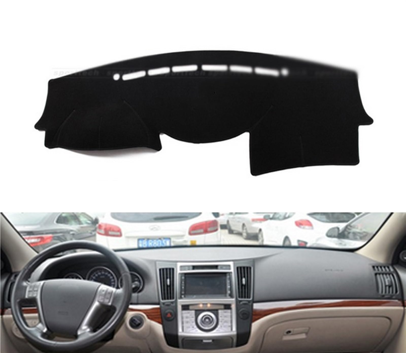 Shade Board Pad Für Hyundai Für Veracruz Ix55 2006-2015 Rechts- Und Linkslenker Auto Armaturenbrett Abdeckungen Matte Schatten Kissen Pad Teppiche Auto Dashboard Abdeckung(Blue Edge,Left Hand Drive.) von BOHHO