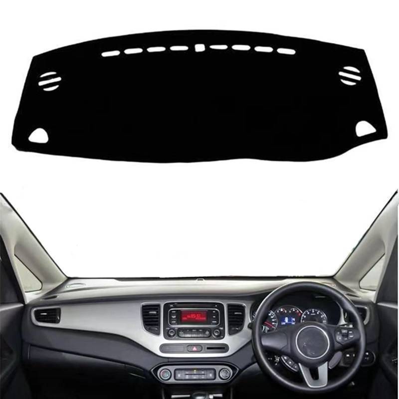 Shade Board Pad Für Kia Für Carens RP 2013 2014 2015-2019 Auto Dashboard Abdeckung Sonnenschutzdach Matte Pad Dash Board Instrument Schützen teppich Teppich Auto Dashboard Abdeckung(Black(Black Edge), von BOHHO