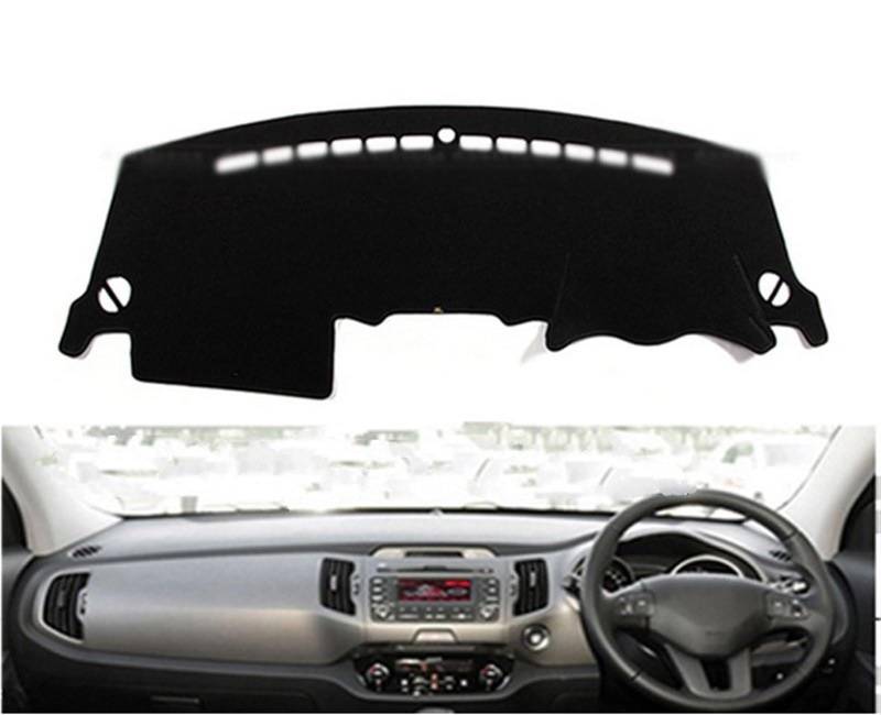 Shade Board Pad Für Kia Für Sportage R 2011 2012 2013-2016 Rechts- Und Linkslenker Auto Armaturenbrett Abdeckungen Matte Schatten Kissen Pad Teppiche Auto Dashboard Abdeckung(Black Edge,Rechtslenker) von BOHHO