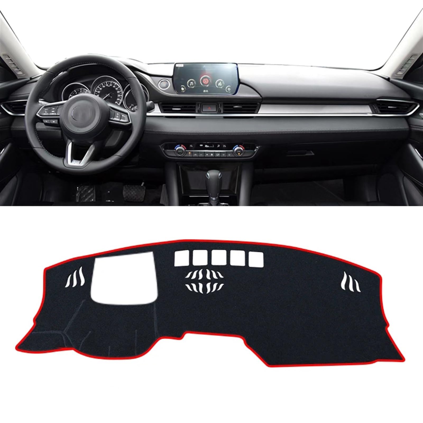 Shade Board Pad Für Mazda 6 Für Atenza GL 2018 2019 2020 2021 2022 2023 Auto-Armaturenbrett-Abdeckung Sonnenschutzmatten Vermeiden Sie Lichtpads Anti-UV Auto Dashboard Abdeckung(LHD with HUD Red) von BOHHO