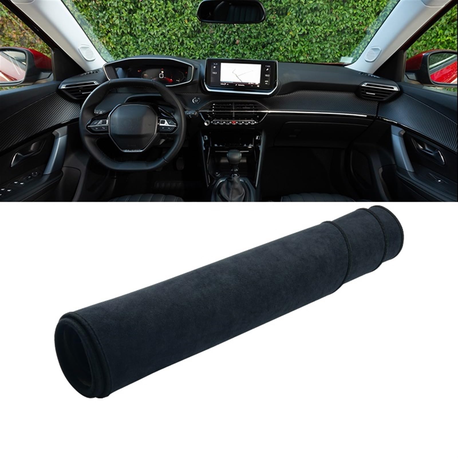 Shade Board Pad Für Peugeot 2008 E2008 GT Linie 2019 2020 2021 2022 2023 Dash Matte Teppich Sonnenschutz Dashmat Pad Auto Dashboard Abdeckung Matten Auto Dashboard Abdeckung(B Black LHD) von BOHHO