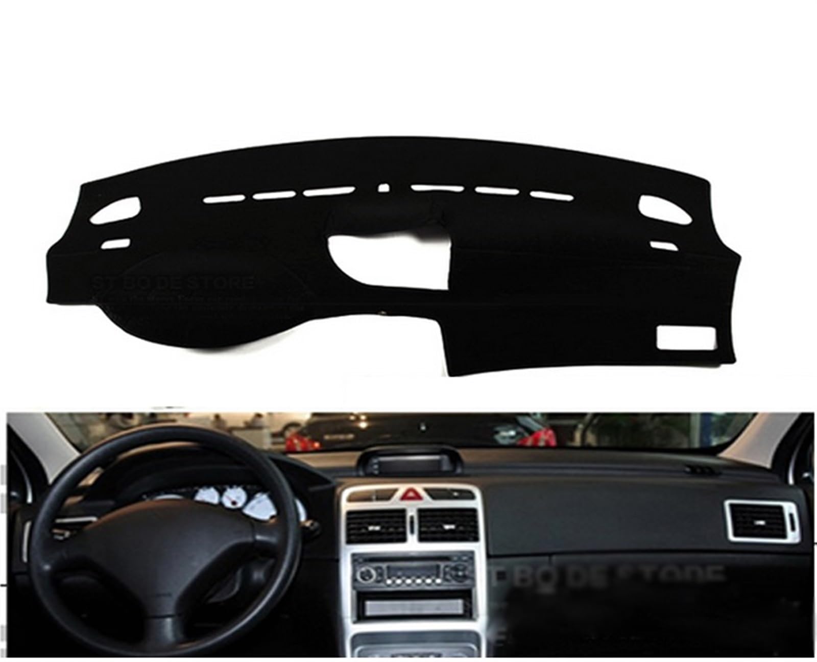 Shade Board Pad Für Peugeot 307 2004-2013 Rechts- und Linkslenker Auto Armaturenbrett Abdeckungen Matte Schatten Kissen Pad Teppiche Auto Dashboard Abdeckung(Red Edge,Linkslenker) von BOHHO