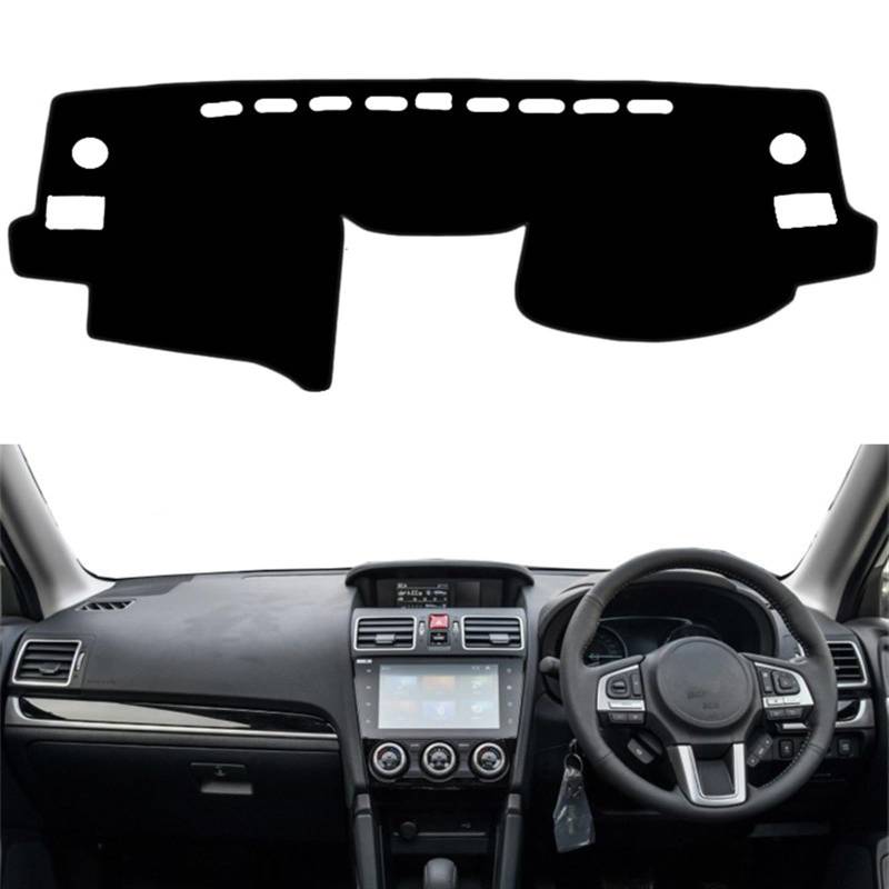 Shade Board Pad Für SUBARU Für Impreza XV Für WRX 2012-2016 Für Forester SJ 2014-2018 Armaturenbrett-Teppich Auto Armaturenbrett-Abdeckung Sonnenschutzmatte Auto Dashboard Abdeckung(Black(Black Edge), von BOHHO