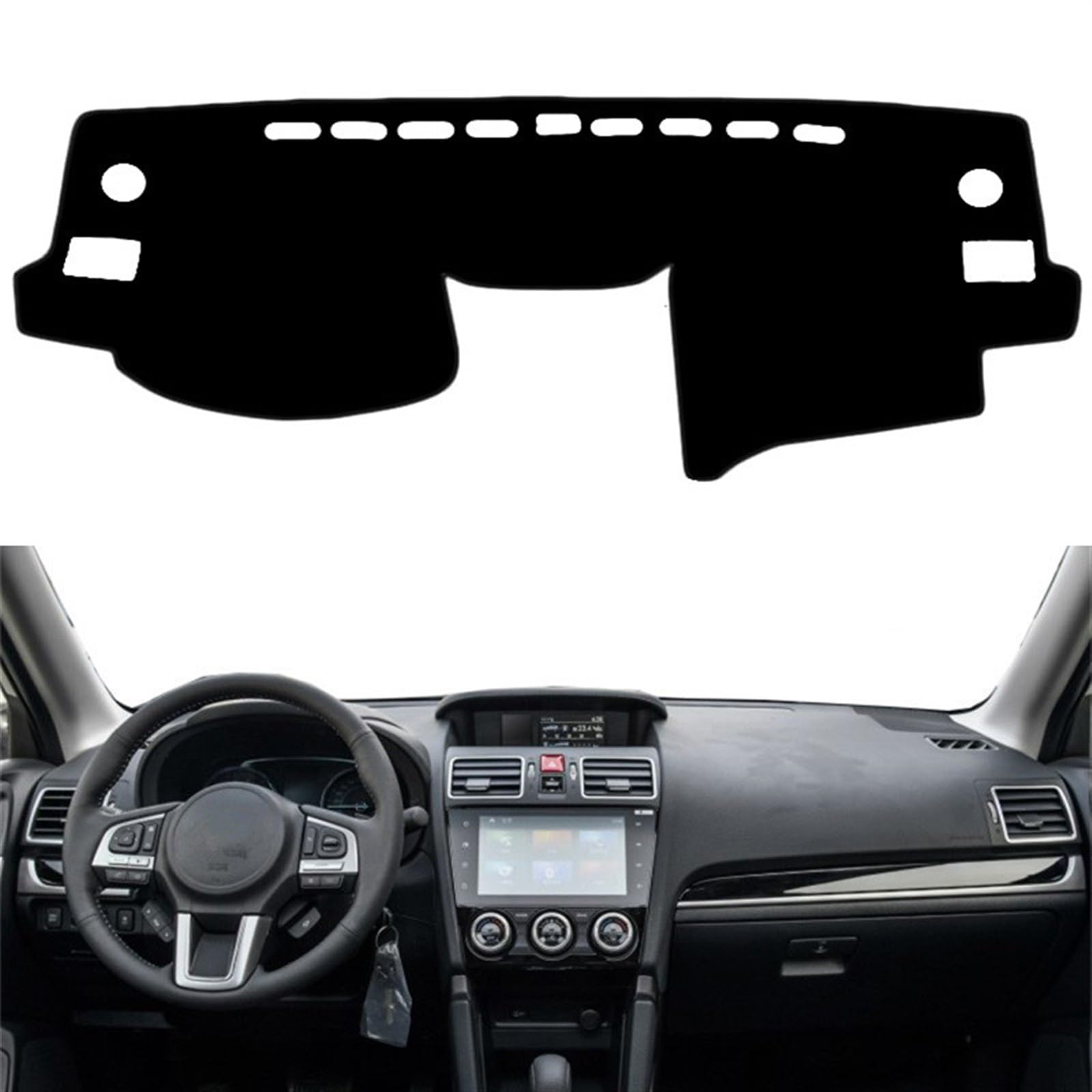 Shade Board Pad Für SUBARU Für Impreza XV Für WRX 2012-2016 Für Forester SJ 2014-2018 Armaturenbrett-Teppich Auto Armaturenbrett-Abdeckung Sonnenschutzmatte Auto Dashboard Abdeckung(Black(Red Edge),Li von BOHHO