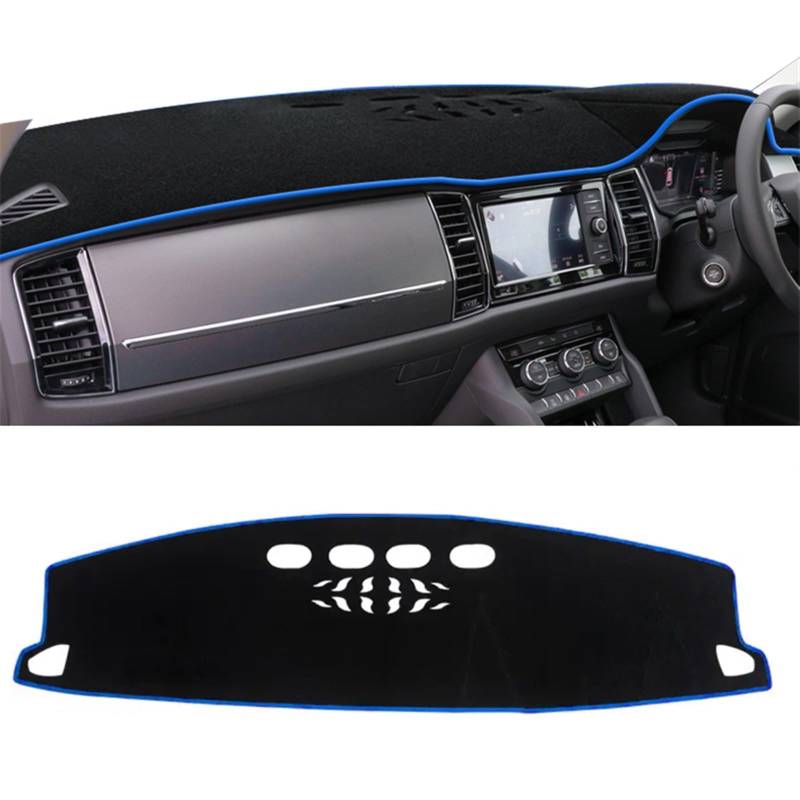 Shade Board Pad Für Skoda Für Kodiaq 2017 2018 2019 2020 2021 2022 Auto-Armaturenbrett-Abdeckungen Vermeiden Sie Lichtpad Sonnenschutz Anti-UV-Teppiche Auto Dashboard Abdeckung(RHD Blue Side) von BOHHO