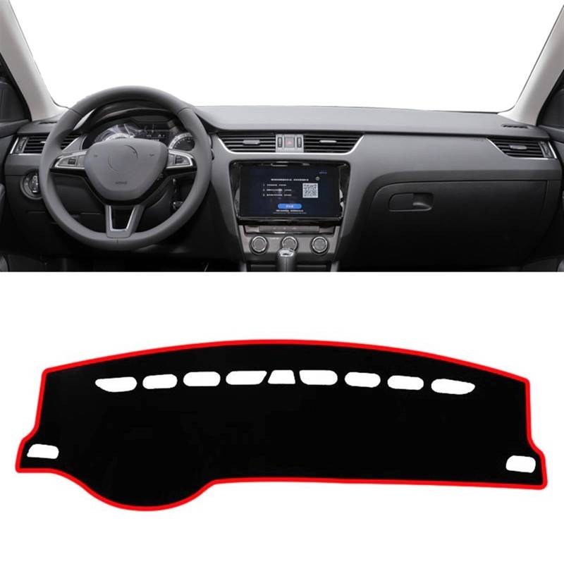 Shade Board Pad Für Skoda Für Octavia A7 MK3 5E 2015 2016 2017 2018 2019 2020 Auto Dashboard Abdeckung Matte Sonnenschutz Vermeiden Licht Pad DashMat Auto Dashboard Abdeckung(Red Side LHD) von BOHHO