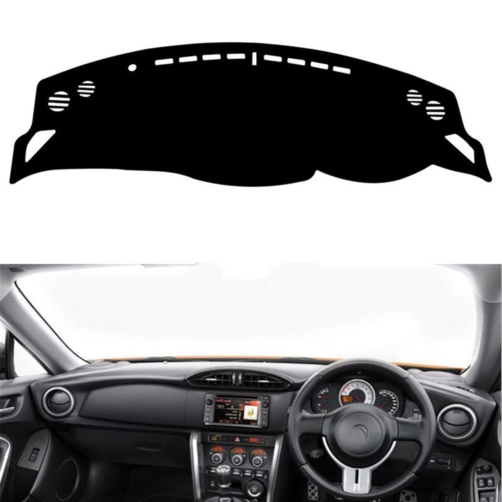 Shade Board Pad Für Toyota 86 GT86 FT86 Für Scion FR-S Dash Sonnenschirm Schützen Teppich Kissen Dashboard Abdeckung Pad Matte Auto Dashboard Abdeckung(Black(Black Edge),Rechtslenker) von BOHHO