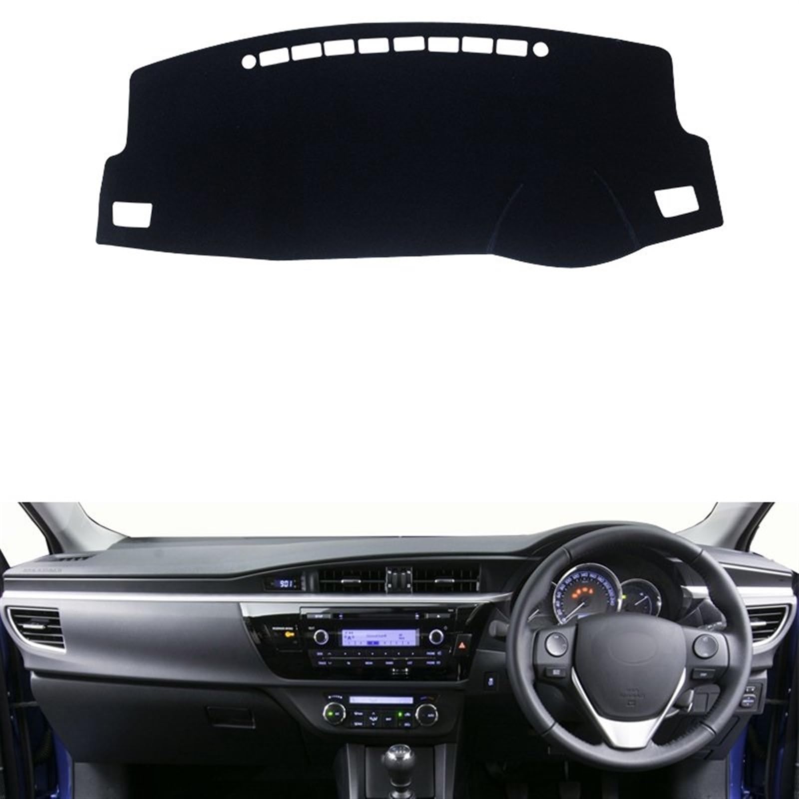 Shade Board Pad Für Toyota Für Corolla 2014 2015 2016 20172018 Auto Dashboard Vermeiden Licht Pad Instrument Plattform Schreibtisch Abdeckung Matten Teppiche Auto Dashboard Abdeckung(Front Black Side von BOHHO