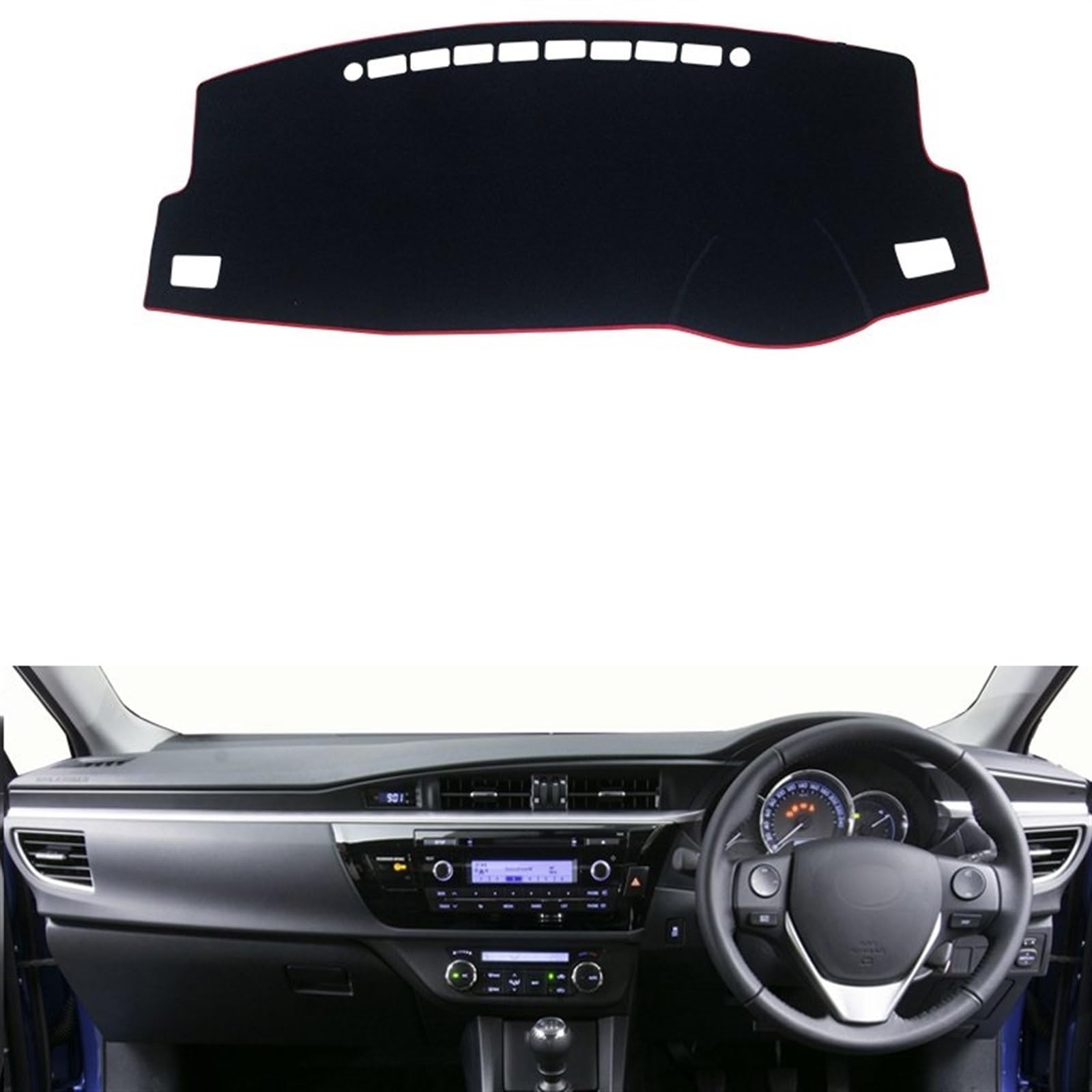 Shade Board Pad Für Toyota Für Corolla 2014 2015 2016 20172018 Auto Dashboard Vermeiden Licht Pad Instrument Plattform Schreibtisch Abdeckung Matten Teppiche Auto Dashboard Abdeckung(Front Red Side RH von BOHHO