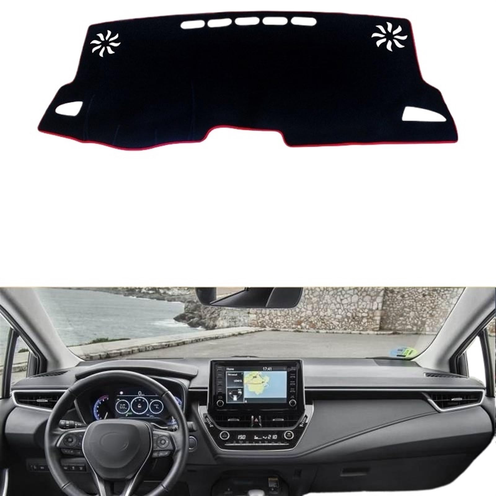 Shade Board Pad Für Toyota Für Corolla 2019 2020 Auto Dashboard Vermeiden Licht Pad Instrument Plattform Schreibtisch Abdeckung Matten Teppiche Auto Dashboard Abdeckung(LHD Red Side) von BOHHO