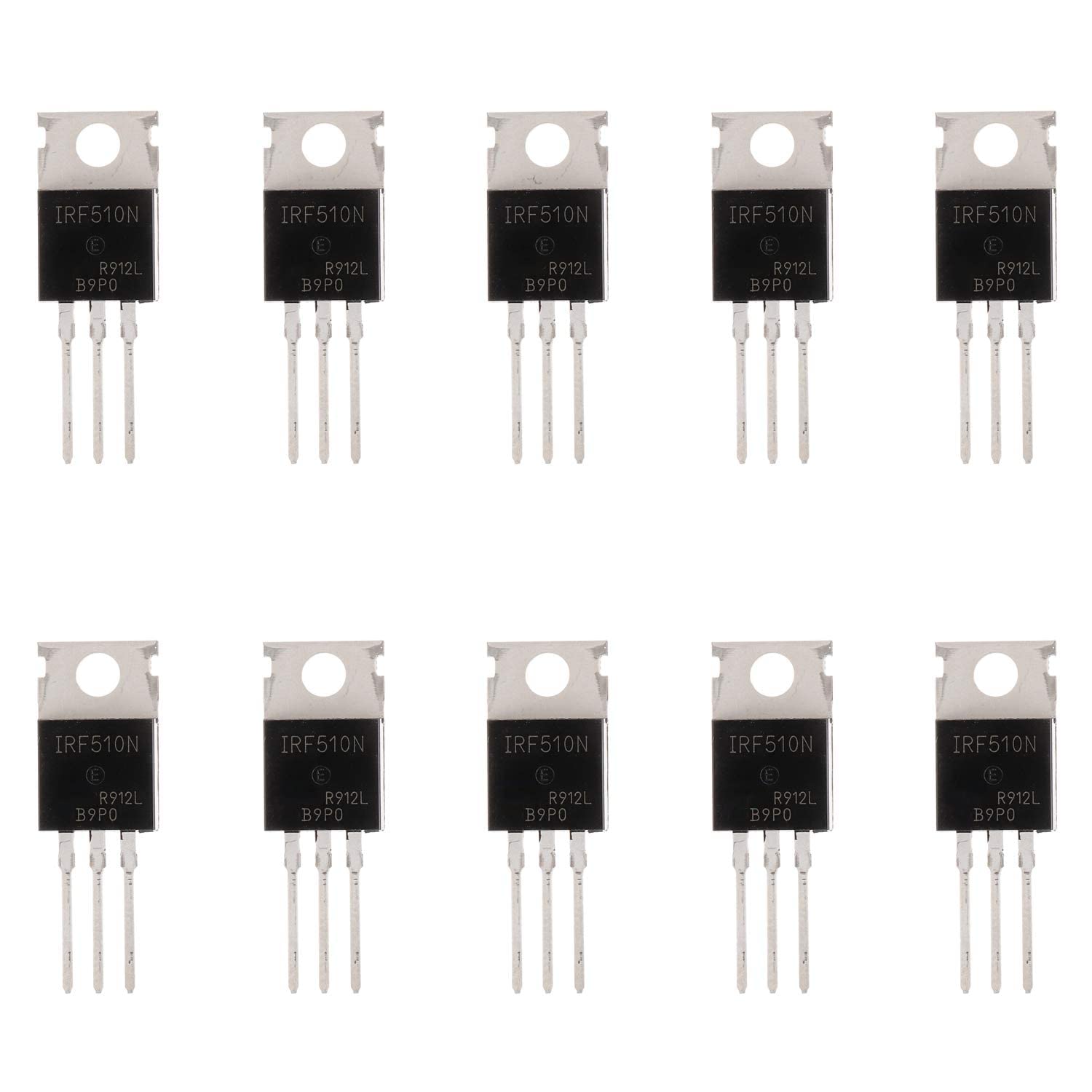 BOJACK IRF510 MOSFET Transistoren IRF510N 5.6A 100 V N-Kanal Leistungs MOSFET TO-220AB (Packung mit 10 Stück) von BOJACK