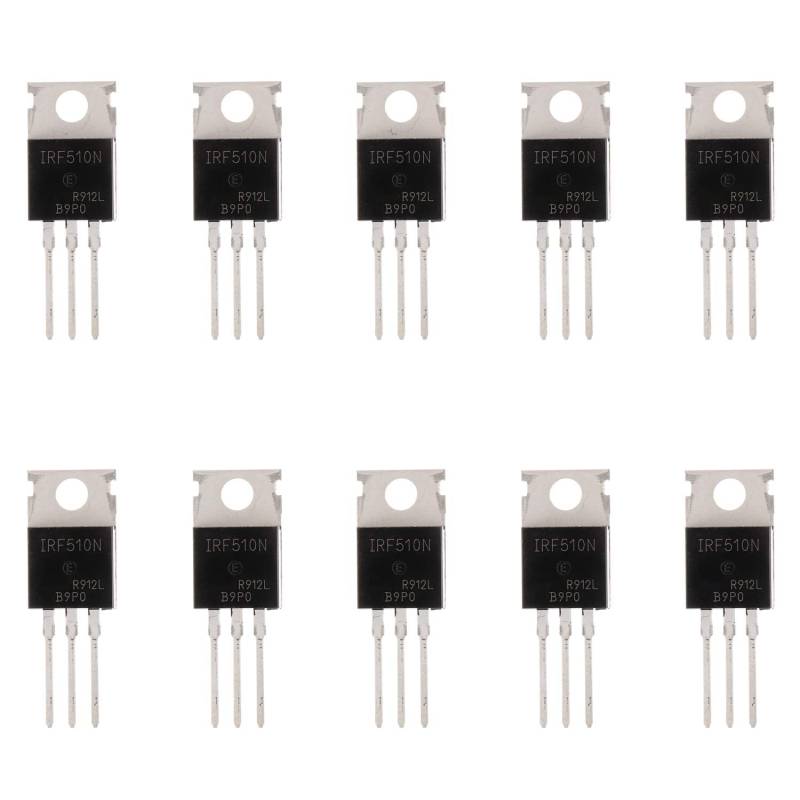 BOJACK IRF510 MOSFET Transistoren IRF510N 5.6A 100 V N-Kanal Leistungs MOSFET TO-220AB (Packung mit 10 Stück) von BOJACK