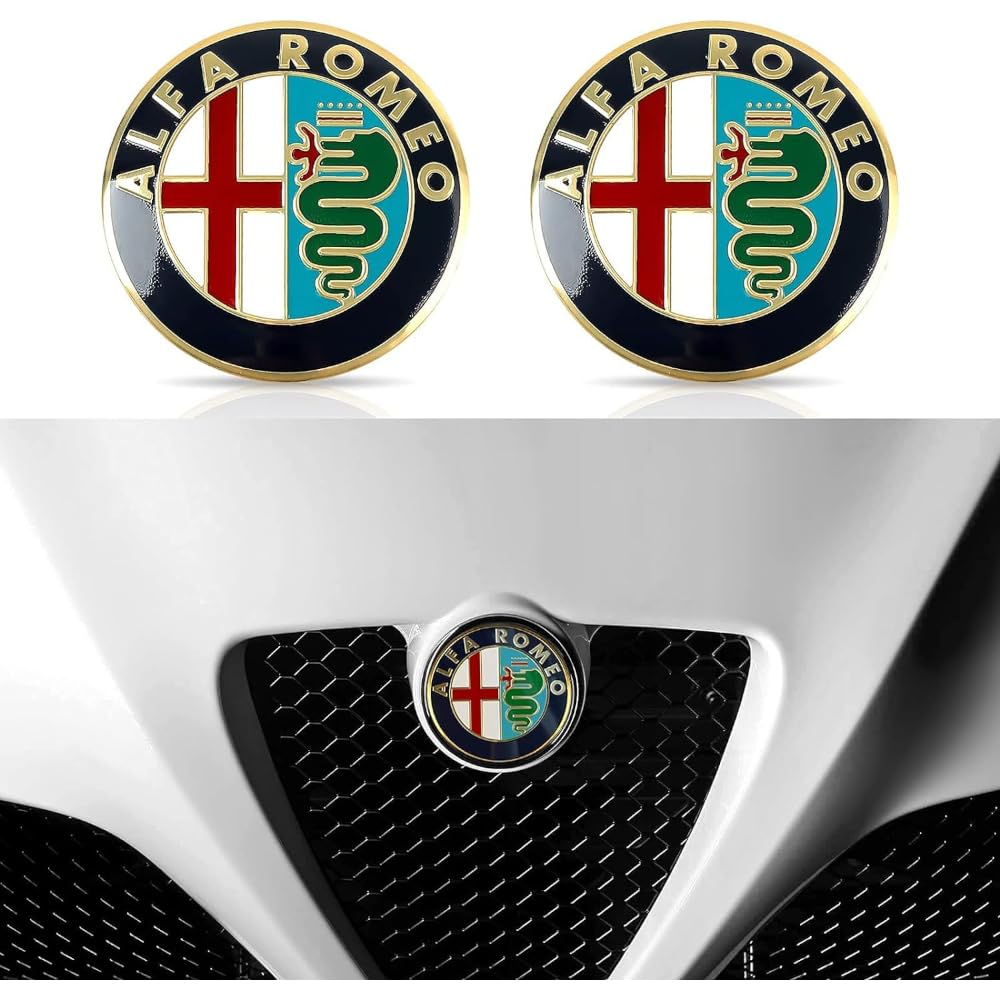 Emblem Auto Aufkleber, für Alfa Romeo 74MM Metall-Emblem-Aufkleber Buchstaben Emblem-Schild Buchstaben Abzeichen-Zubehör,B von BOJOUL