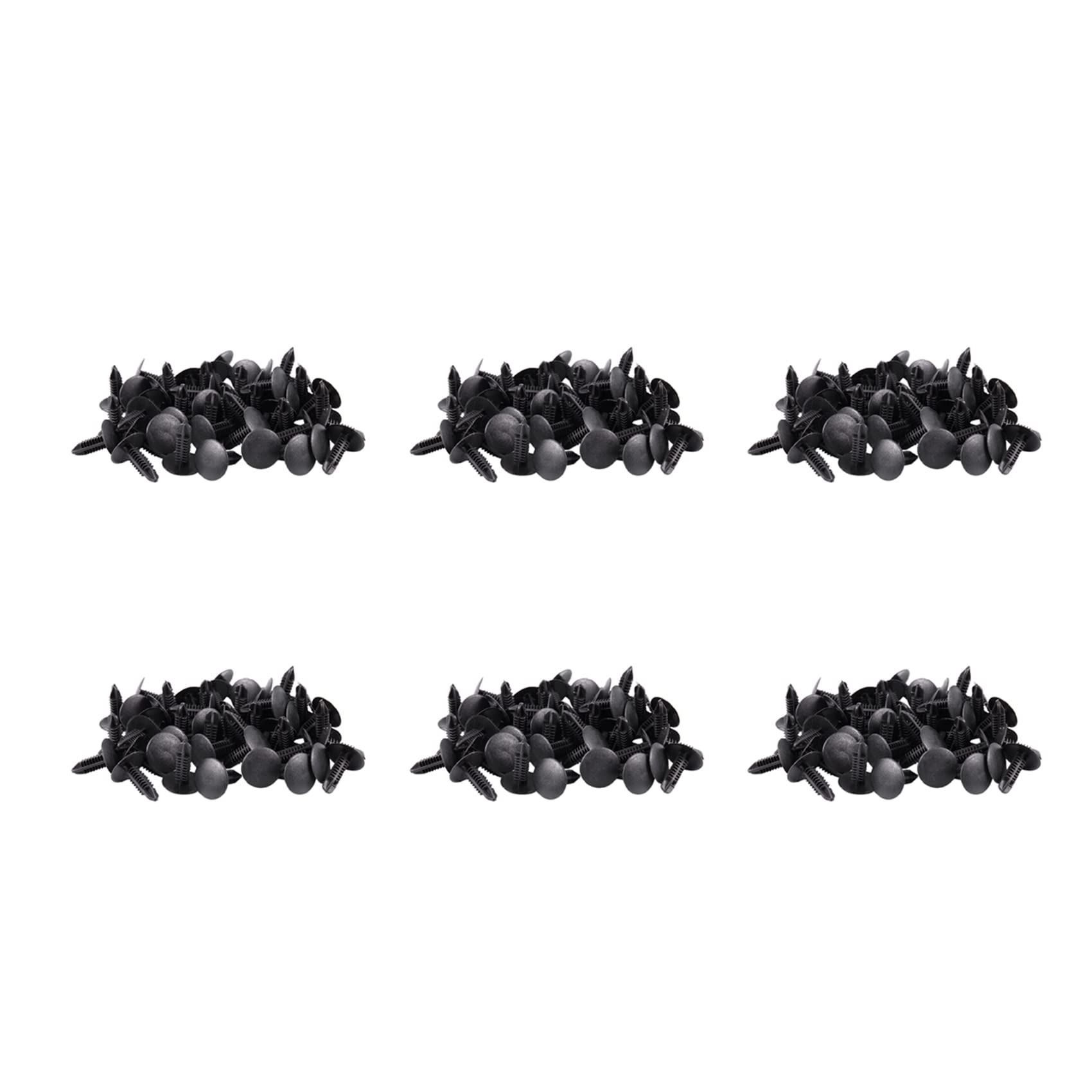 BOLAXHCA 288 Stueck 5mm x 5mm Loch-Durchmesser Schwarzer Kunststoff Nieten Verschluss Clips von BOLAXHCA