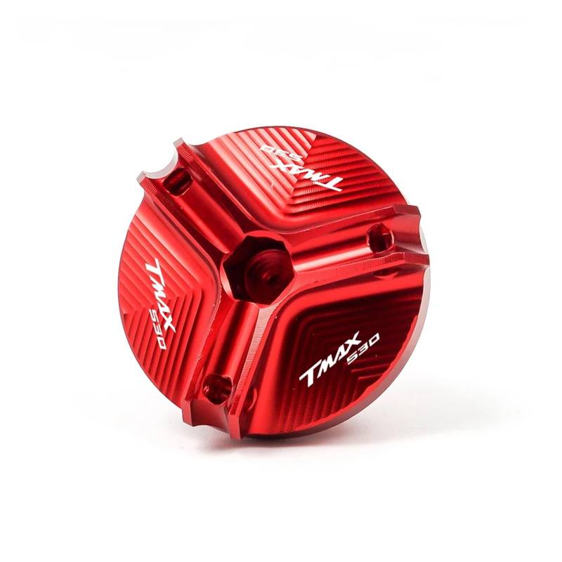 Abdeckungen für den Hydrauliktopf der Vorder- und Für TMAX 530 SX DX 2012-2019 2018 Motorradzubehör Bremsflüssigkeitsbehälter Tankdeckel Bremspumpendeckel(Oil Filler Cap-Red) von BOLNEY