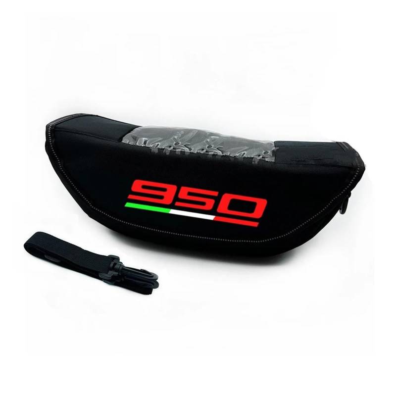 BOLNEY Leder schwarz WASSERDICHT LANGLEBIG EINFACHE Insta Für Ducati Hypermotard 950 Hypermotard 950 SP 950 RVE 2023 Motorrad-Lenkertasche, wasserdichte Lenker-Reise-Navigationstasche (Size : 4) von BOLNEY