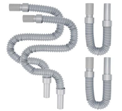 Abwasserschlauch Wohnmobil, 4PCS 80CM Ablaufschlauch Verlängerung Set Wohnwagen Flexibel Abwasserschlauch Zusammenschiebbares Wasserschlauch Mit Reinigungsbürst Für RV Abwassertank von BONJUME