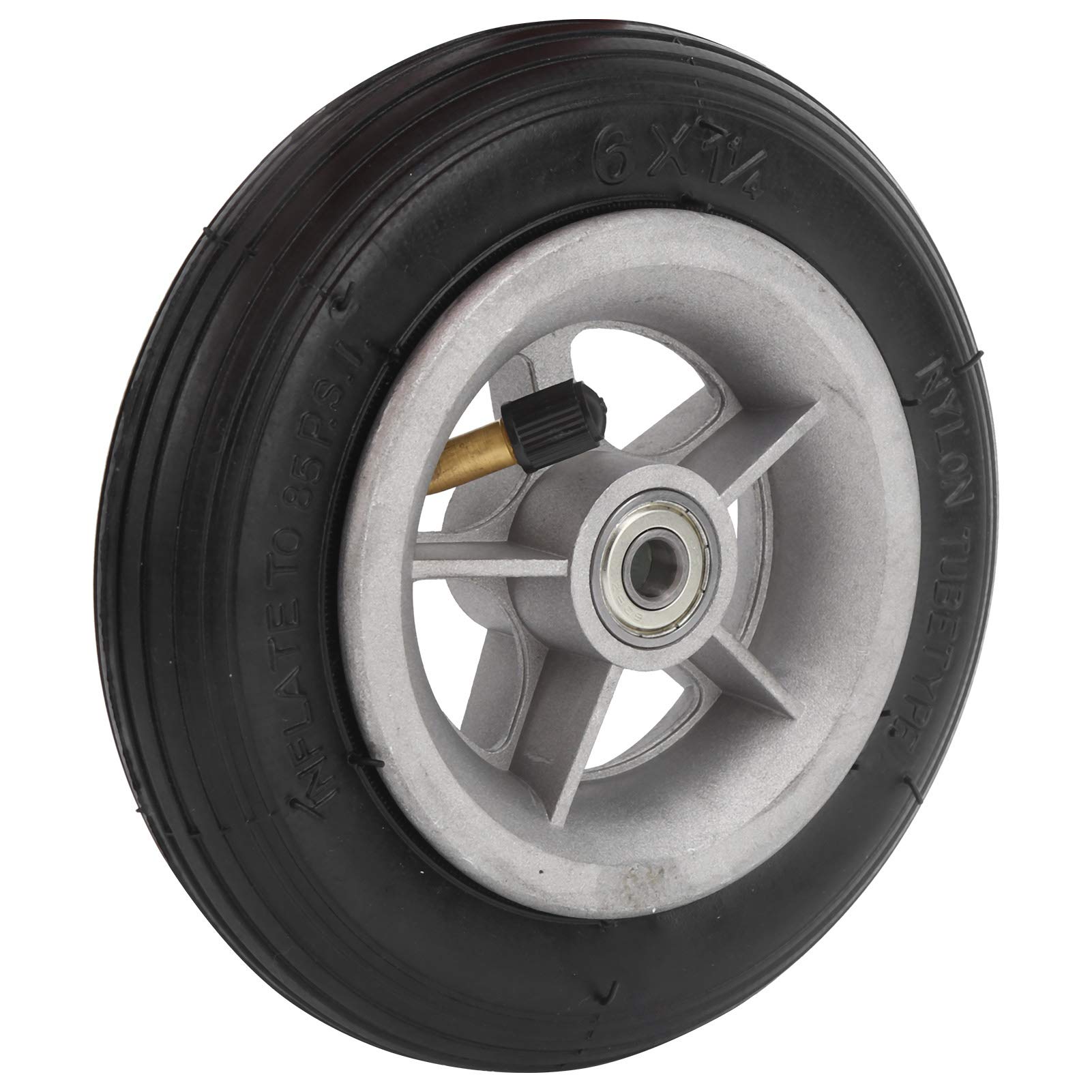 Luftrad, Gummi-Aluminium-Reifenaufblas-6-Zoll-Reifen, Verschleißfestes Rad für Elektroroller, für den Austausch von Elektrorollerreifen von BONKZEBU