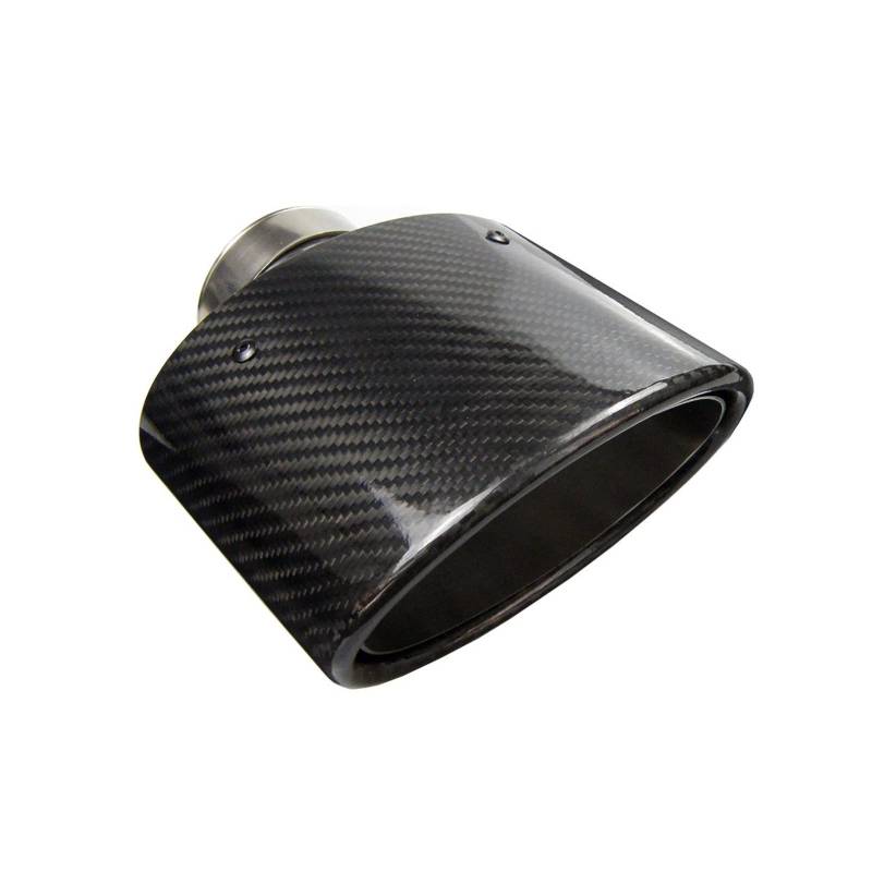 Auspuff Endrohr Abde Universal-Oval-Carbon-Faser-Auto-Auspuff-Schalldämpfer-Spitze Glossy Black Carbon Fiber Curly Edge Schalldämpfer Endrohr (Size : IN 63- Out 90x150) von BONNYT