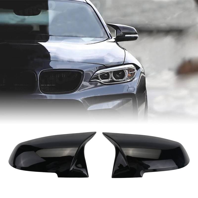 BONRYAN 1 Paar Tür Rückspiegel Abdeckkappe Ersatz für BMW F20 F22 F23 F30 F31 F32 F33 F36 F87 M2 X1 E84 (Glossy Black) von BONRYAN