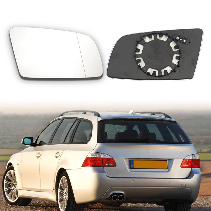 BONRYAN 51167251650 Ersatzspiegelglas Rechts Beifahrerseite Spiegel Asphärisch für BMW E60 E61 E63 E64 von BONRYAN