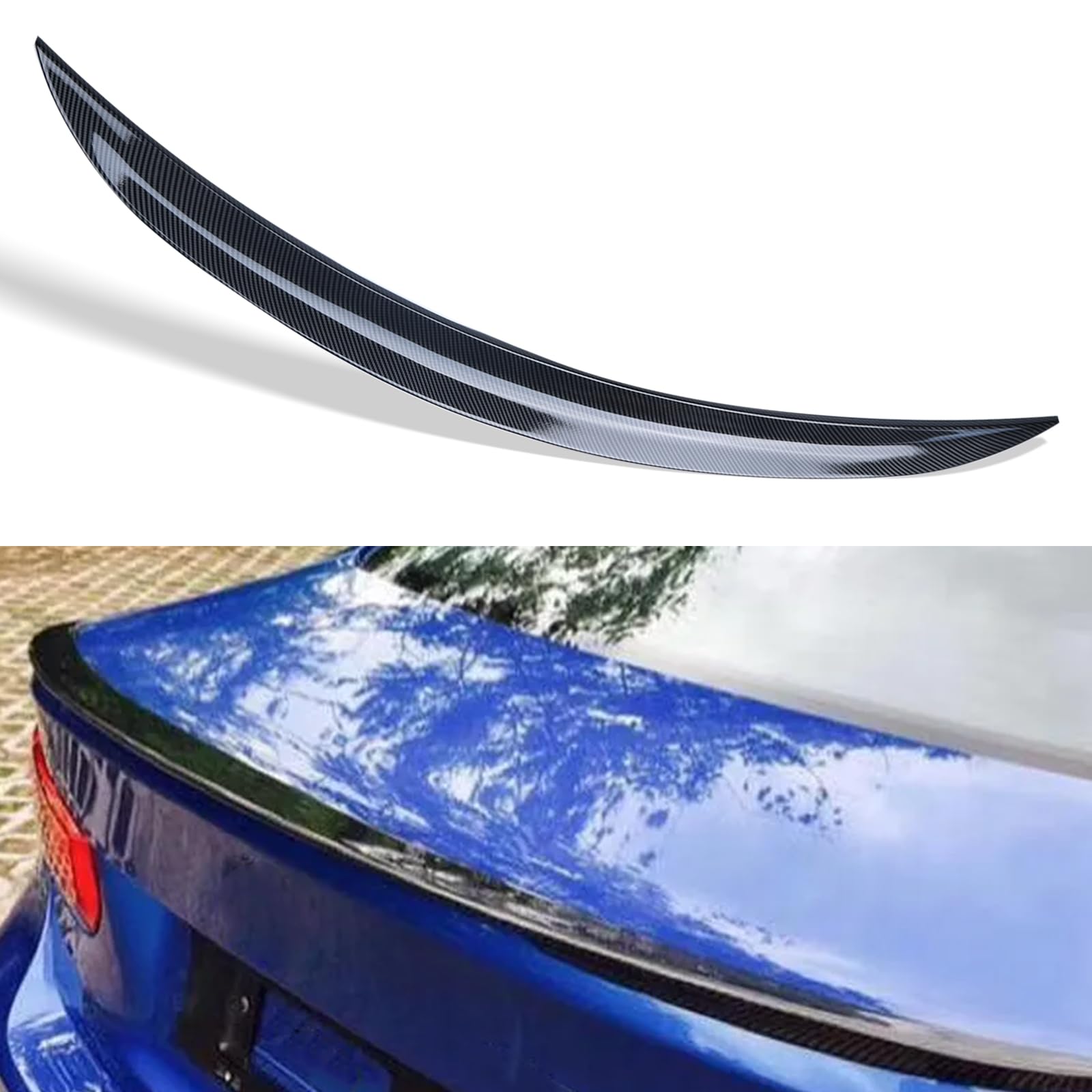 BONRYAN Geeignet für BMW 3 Series Hecklippe Spoilerlippe Spoiler Heckspoiler Carbon Style für B-M-W 3er 2005-2013 E90 Zubehör von BONRYAN