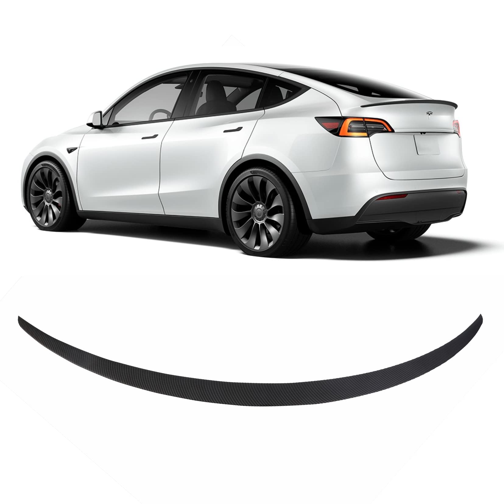 BONRYAN Geeignet für Tesla Model Y Spoiler Original Heckspoiler Flügel Lippe Matt Kohlefaser für 2020 2021 2022 Tesla Model Y Zubehör von BONRYAN