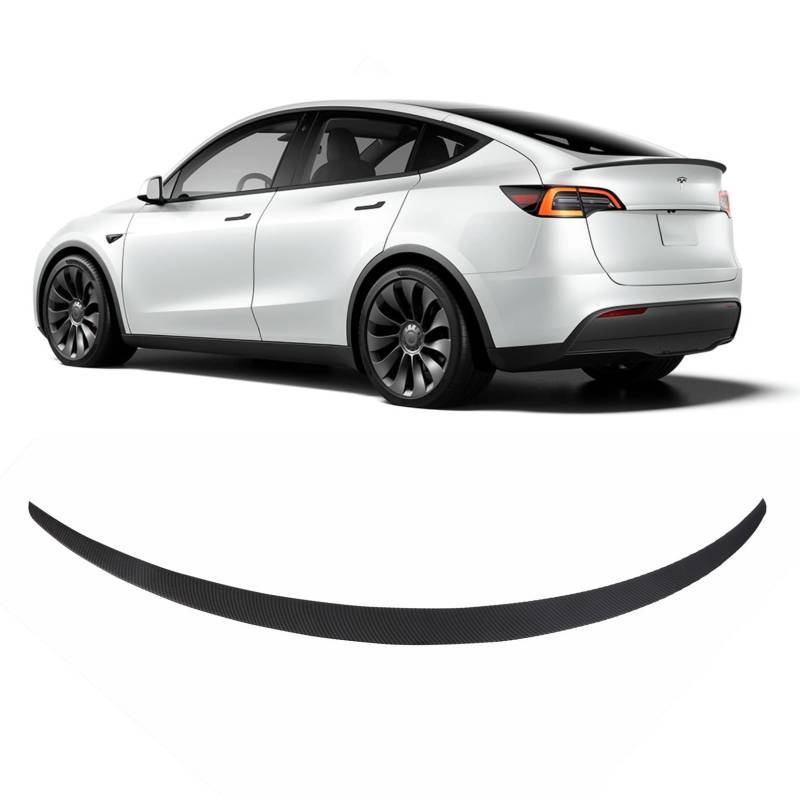 BONRYAN Geeignet für Tesla Model Y Spoiler Original Heckspoiler Flügel Lippe Matt Kohlefaser für 2020 2021 2022 Tesla Model Y Zubehör von BONRYAN