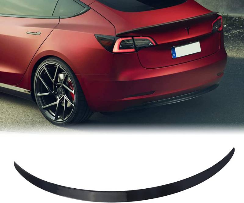 BONRYAN Neu Geeignet für Tesla Model 3 Spoiler OEM-Stil Heckspoiler Flügel Lip für 2018 2019 2020 2021 2022 2023 Tesla Model 3 Zubehör(Glänzend Schwarz) von BONRYAN