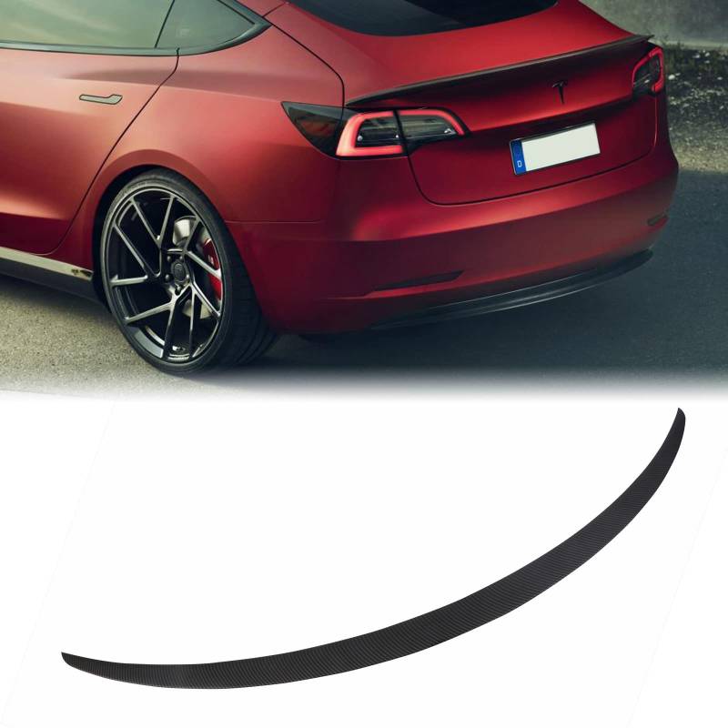 BONRYAN Neu Geeignet für Tesla Model 3 Spoiler OEM-Stil Heckspoiler Flügel Lip für 2018 2019 2020 2021 2022 2023 Tesla Model 3 Zubehör(Matte Carbon Stil) von BONRYAN