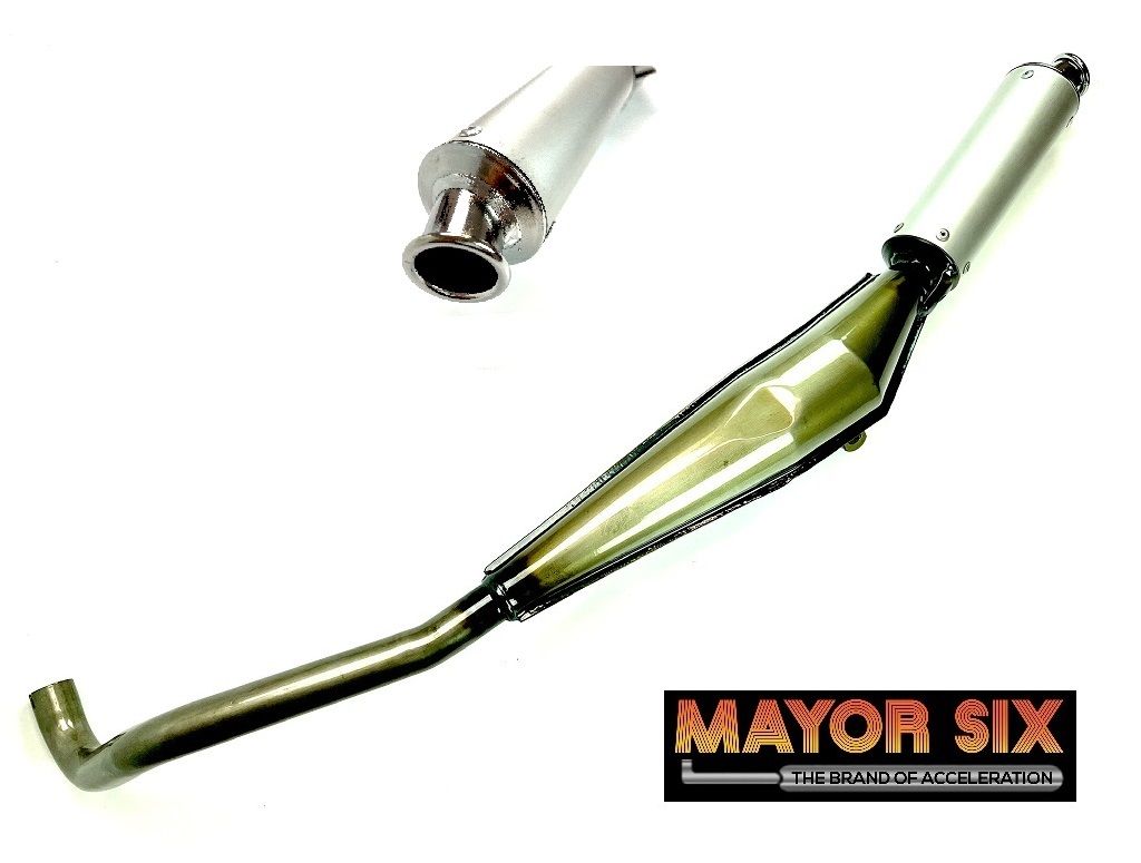 MAJOR SIX "Racing" Tuning Auspuff 28mm vanish / silber Hercules M Prima 2 3 4 5 von BOOL-tec