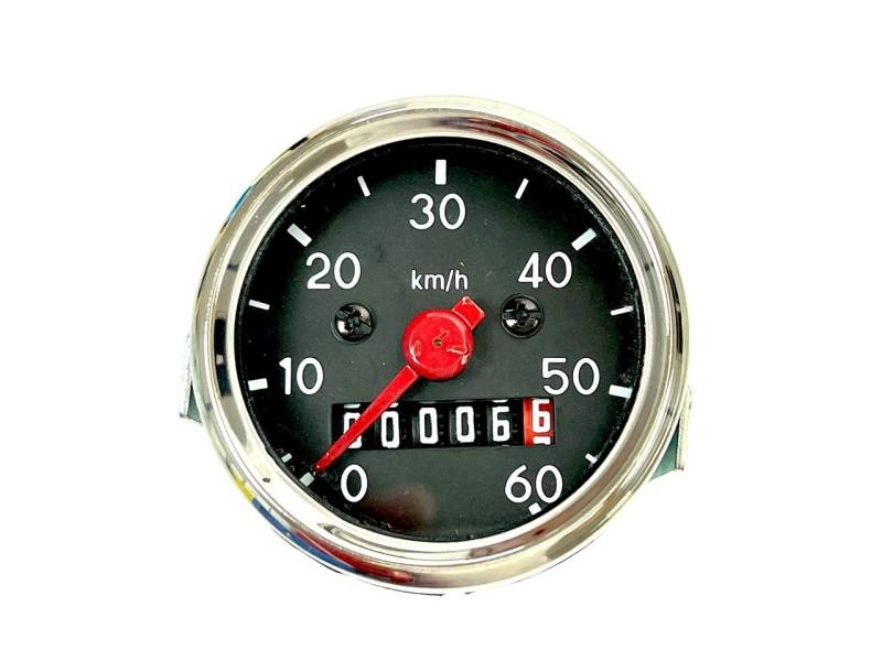 Universal Tacho schwarz 60 km/h VDO Anschluss 48mm Tachometer Mofa Moped von BOOL-tec