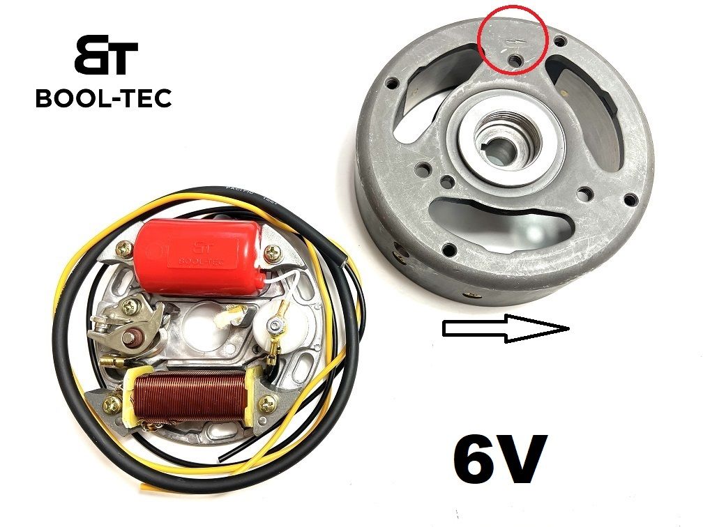 Zündung mit Polrad 6V 15W rechtsdrehend passend für Puch Maxi + Hercules GT G... von BOOL-tec