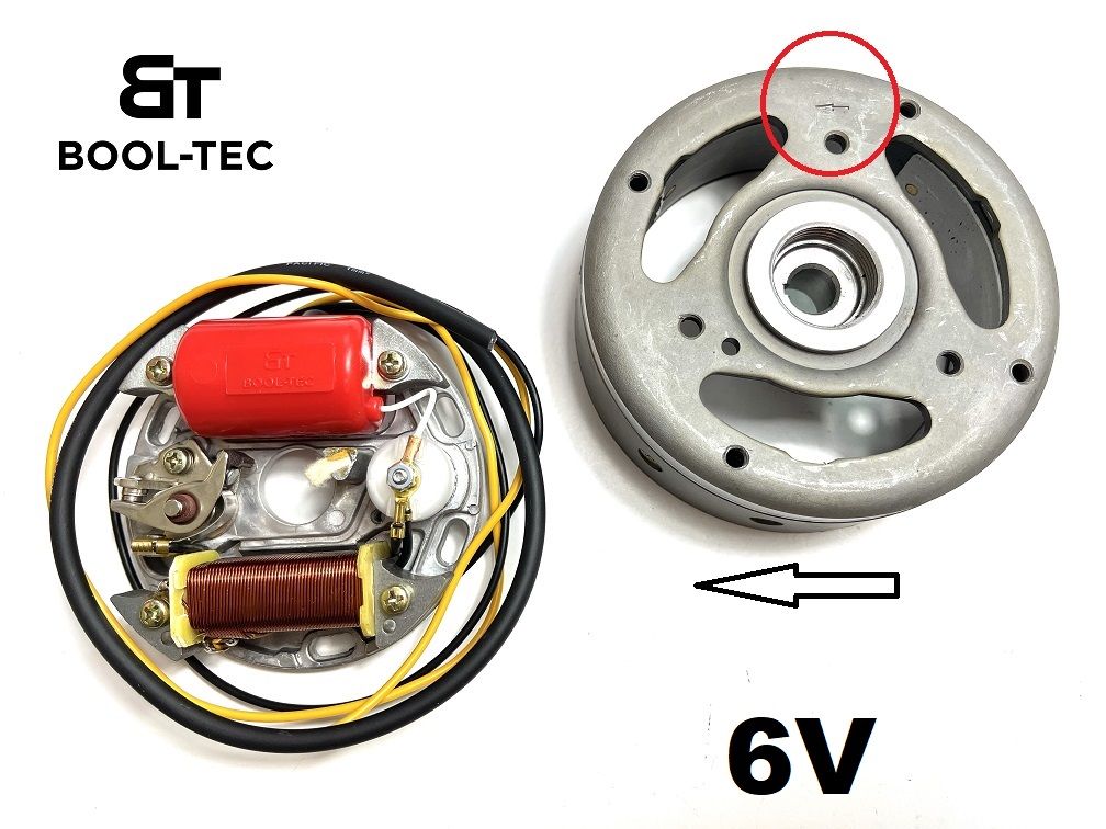 Zündung mit Polrad Lichtmaschine 6V 17W linksdrehend Stator Schwunglicht von BOOL-tec