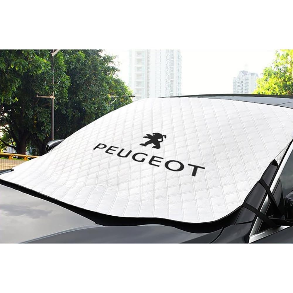 Frontscheibenabdeckung für Peugeot 2008 2014-2019, Magnetisch Scheibenabdeckung Auto Frontscheibe Sonnenschutz Scheibenschutz Anti Frost Staub UV-Schutz von BORATO