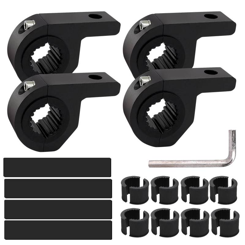 Arbeitsleuchten Halterung,4 Stück 15–32 mm Light Bar Mount Bracket Mit Gummiauflage,Universal Light Bar Halterungs,Auto Motorrad Rohr Klemme Universal Für Geländewagen,Auto,LKW,Motorrad,Boot von BORDEAG